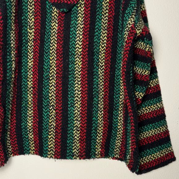 Baja Joe Mexican Baja Hoodie Sweater Pullover Rasta Red yellow green unisex MED - Picture 12 of 15